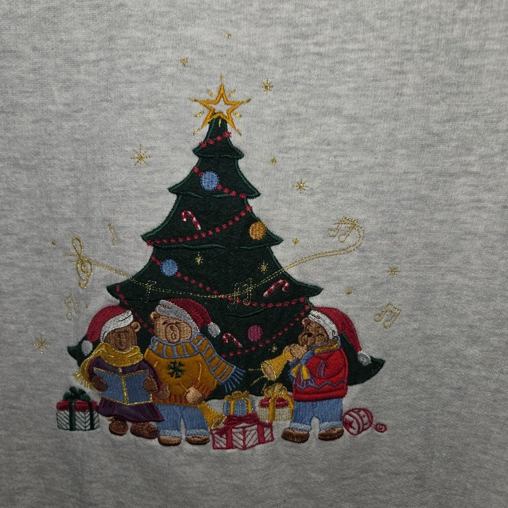 Grandma Plus Size VTG Bobbie‎ Brooks Christmas Bears Tree Sweatshirt 18/20